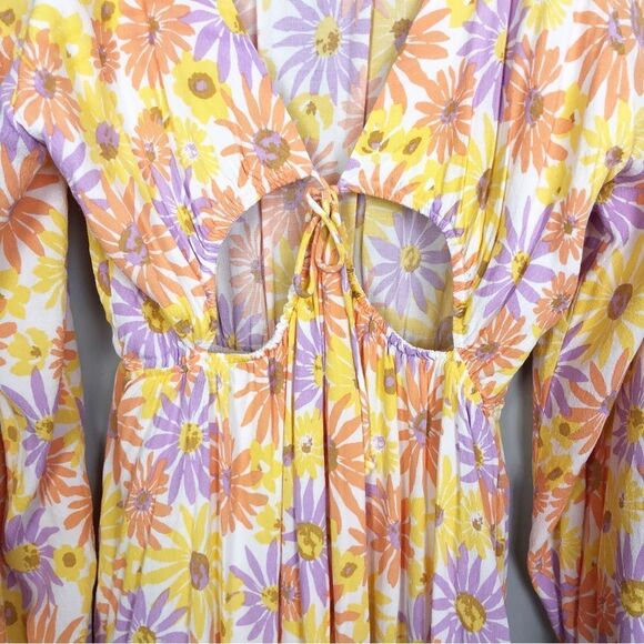 L*SPACE | Feelin’ Fine Cutout Mini Dress in Oopsie Daisy Print Women’s Size M - Picture 4 of 14